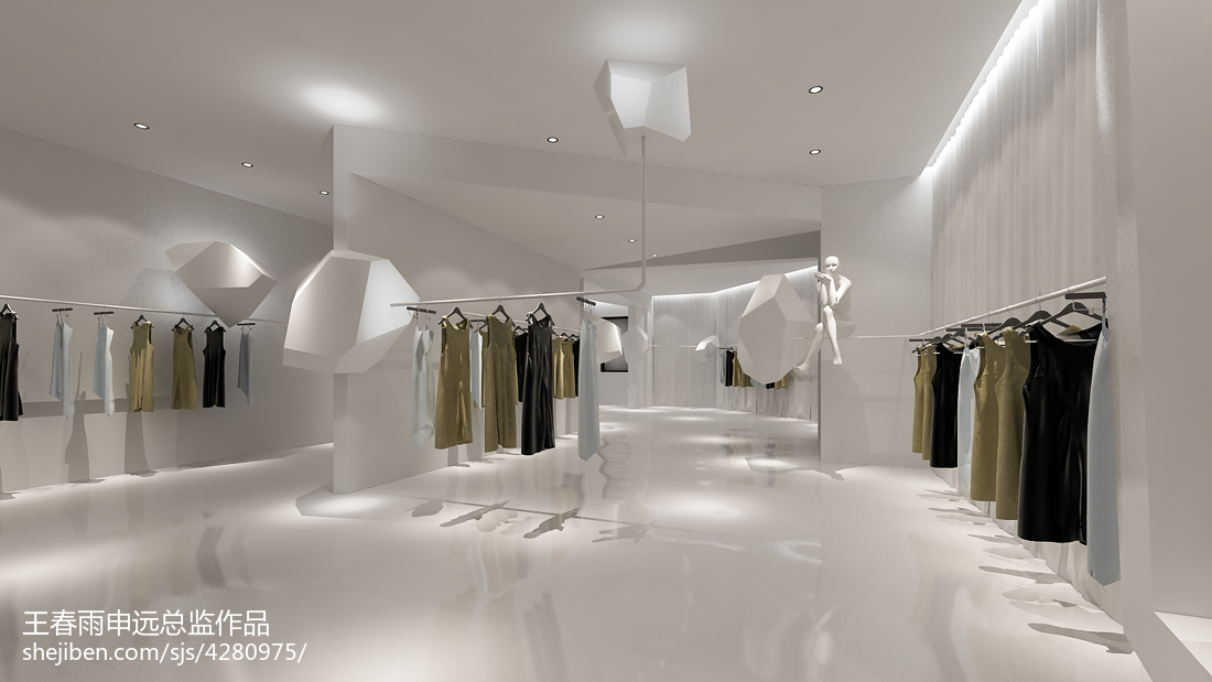 品牌服裝展廳_3144826 設計本裝修效果圖解析，演繹服飾空間美學